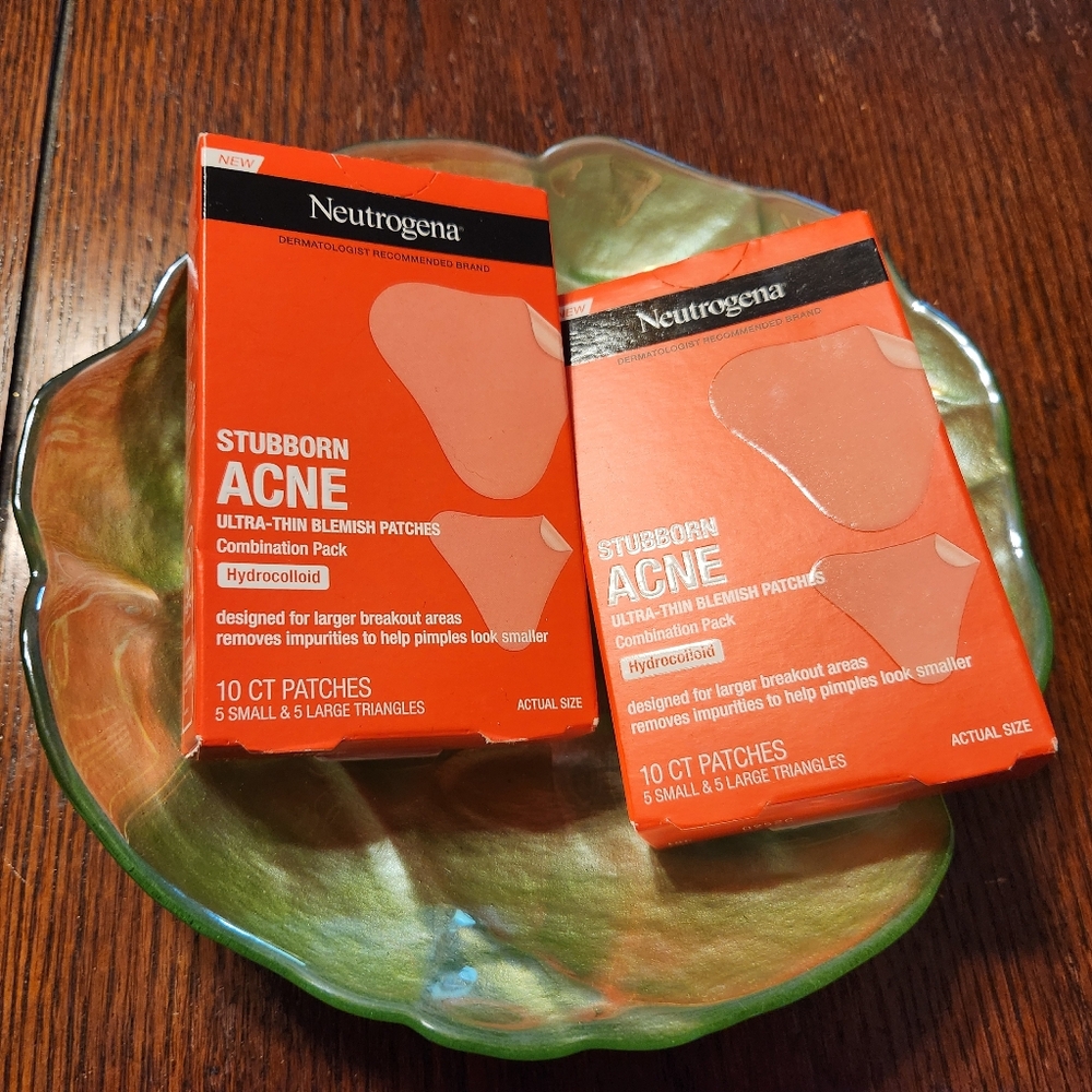 TWO Neutrogena Stubborn Acne Pimple Patches 2 sizes 10pk NEW IN PACKAGE